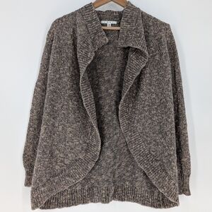 CAbi Brown Cardigan Sweater with Draped‎ Collar